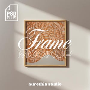 Square Frame Mockup Photoshop Template for Art and Printables, 1:1 Frame Mockup, PSD Wooden Frame Mockup, Square Frame Mockup Template