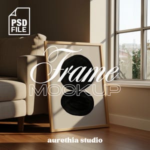 Frame Mockup Living Room, DIN A Ratio, Artwork Frame Mockup, Home Interior Frame Mockup, Mockup Template for Art and Prints, Poster Mockup