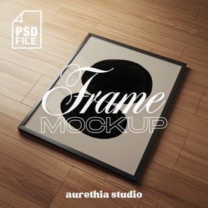 Black Frame Mockup Psd Template For Poster and Art Print, Interior Frame Mockup, PSD Poster Mockup DIN A, Digital Vertical Frame Mockup