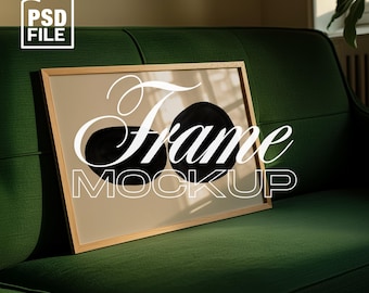 DIN A Landscape Frame Mockup, Horizontal Frame Mockup PSD Template for Art and Prints, Interior Frame Mockup, Digital Frame Mockup Template