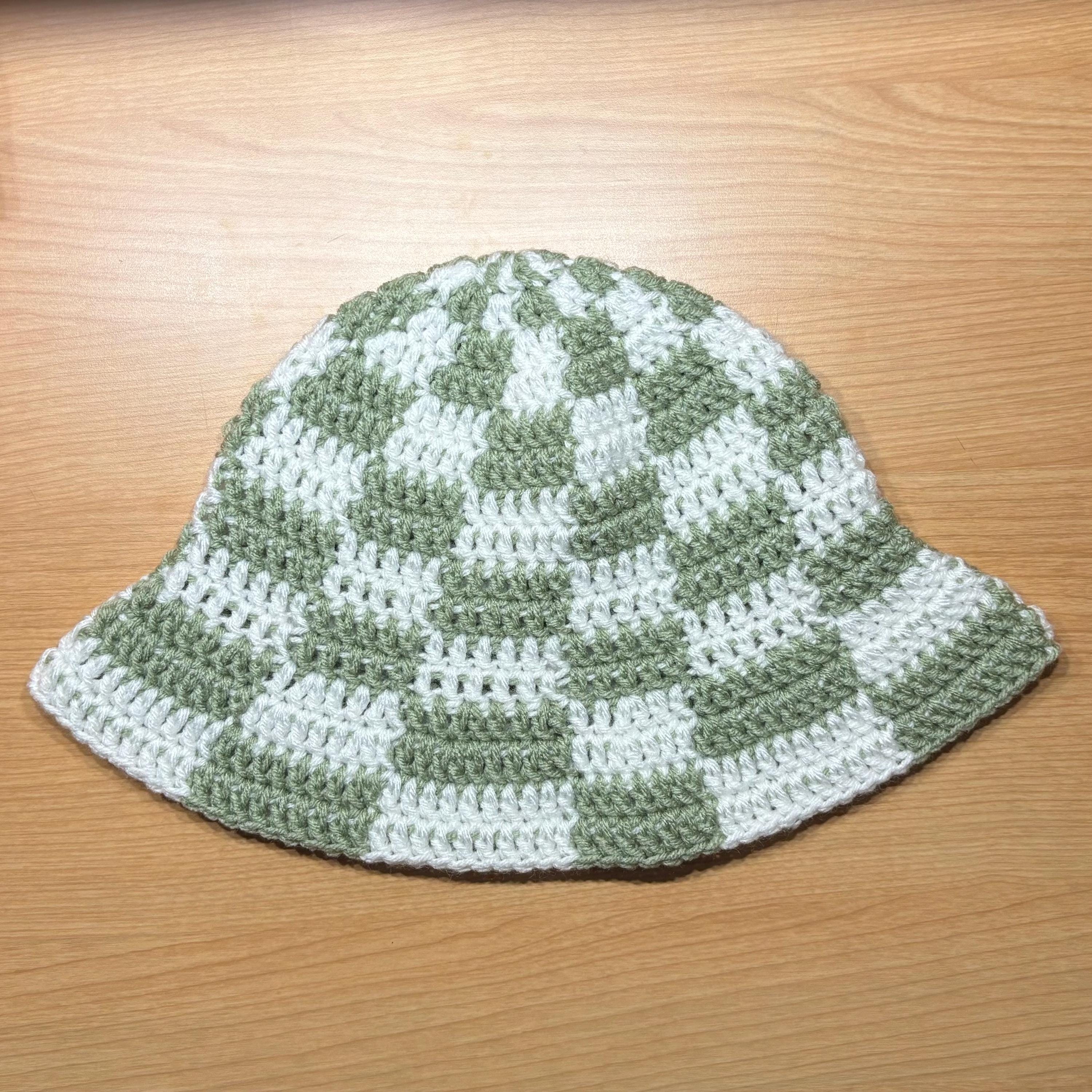 Green Checkerboard Velvet Bucket Hat OS New GREEN CHECKERED BUCKET main image 3
