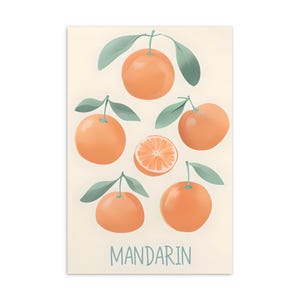Stampa di agrumi, arte di frutta fresca, arte di mandarino, stampa botanica, regalo per gli amanti della natura