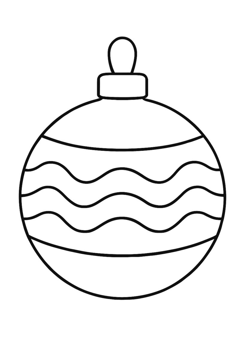 Printable Christmas Ornament Coloring Pages | 10 A4 Holiday Bauble ...