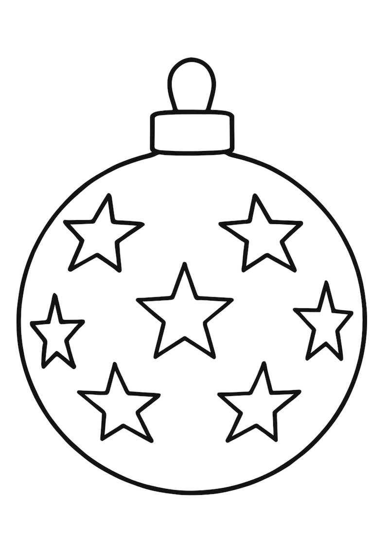 Printable Christmas Ornament Coloring Pages | 10 A4 Holiday Bauble ...