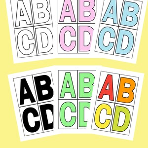 Alphabet Flashcards Bundle, Uppercase Letter Cards for Kids, A4 Printable ABC Sets, 6 Styles, Preschool Learning Resource, Letter Printables