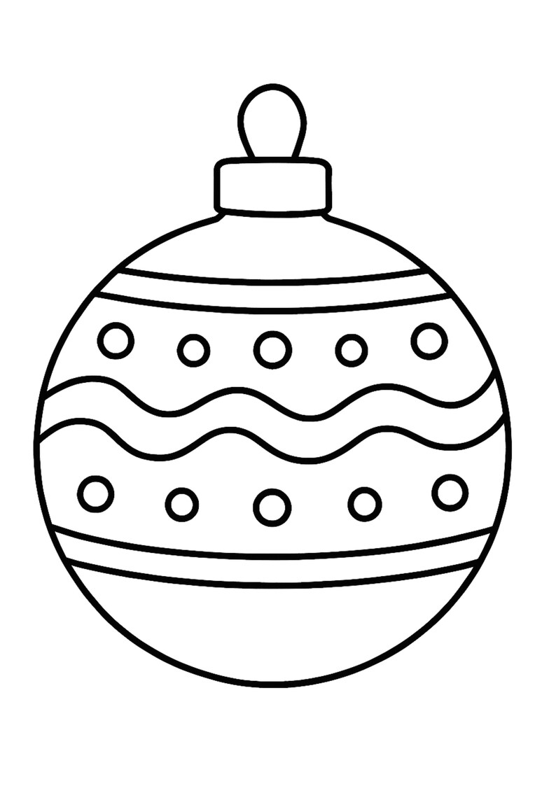Printable Christmas Ornament Coloring Pages | 10 A4 Holiday Bauble ...