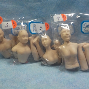 Unpainted Miniature Porcelain Dollhouse Doll Bisque Kits in 1/12th Scale - Lady Dolls Group B