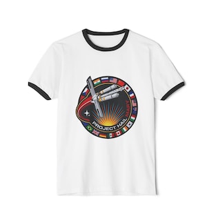 Camiseta con parche de la misión del Proyecto Ave María, Ryland Grace, regalo para fans de películas de ciencia ficción, camiseta espacial, Andy Weir