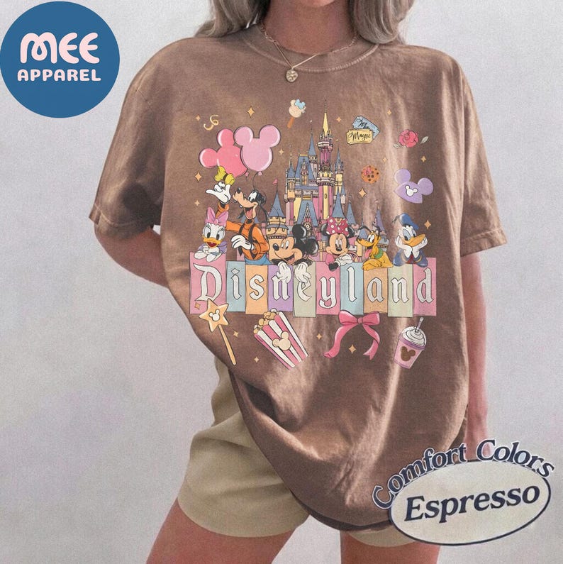 Comfort Colors Retro Disneyland Castle Shirt, Vintage Disneyland California T-shirt, Mickey and Friends Tee, Disneyland Family Trip Tee image 7