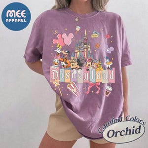 Comfort Colors Retro Disneyland Castle Shirt, Vintage Disneyland California T-shirt, Mickey and Friends Tee, Disneyland Family Trip Tee image 4