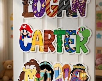 Disney Benutzerdefinierte Name Türmagnet, personalisierte Disney Magnet, Disney Charaktere Türmagnet