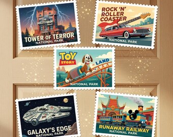 Retro Disney Briefmarke Türmagnet, Vintage Disney World Magnete, Disney World Souvenir Türmagnet
