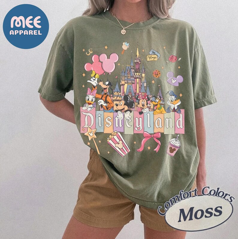 Comfort Colors Retro Disneyland Castle Shirt, Vintage Disneyland California T-shirt, Mickey and Friends Tee, Disneyland Family Trip Tee image 8