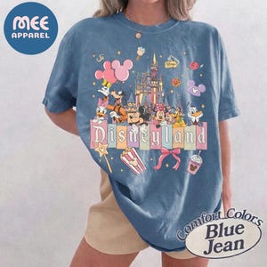 Comfort Colors Retro Disneyland Castle Shirt, Vintage Disneyland California T-shirt, Mickey and Friends Tee, Disneyland Family Trip Tee image 2