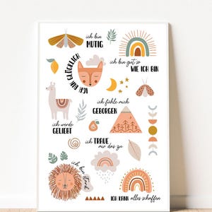 Carteles de afirmación A4 y A3 | colorido | diciendo | Carteles | Póster de pared | Niños | Arte | Colores | Habitación infantil | Boho