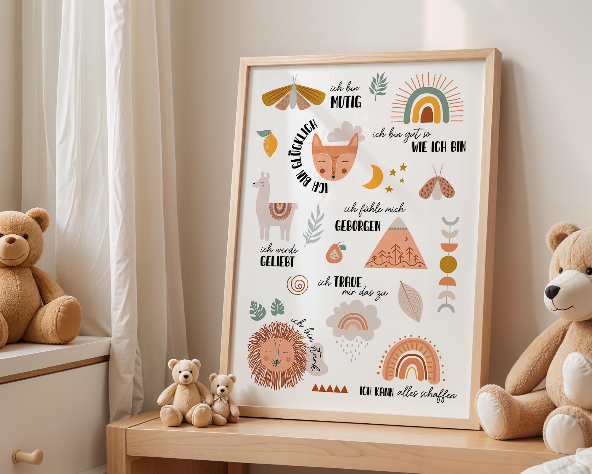 Boho Children's Poster – Affirmations for Kids' Room – Positive Sayings ...