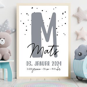 Póster de nacimiento digital A3 | colorido | diciendo | Carteles | Póster de pared | Niños | Arte | Colores | vivero
