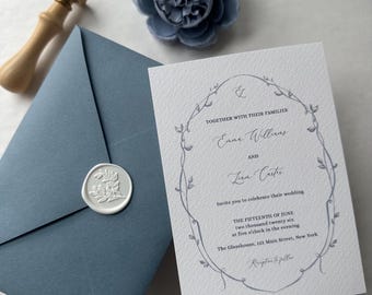 Elegant minimalist wedding invitation | invitation set | wedding invitations with wax seal | uitnodigingen | structured wedding cards
