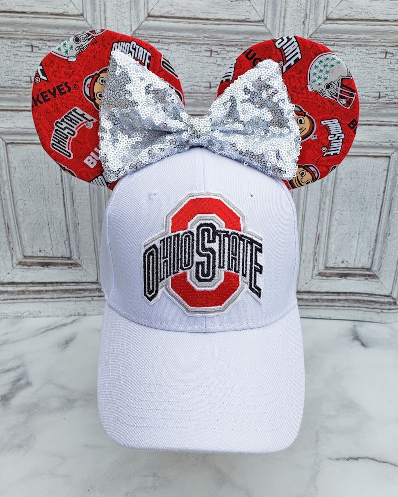 Mickey OSU Buckeyes Minnie Disney Ears Youth or Adult Sized Ohio State Themed Mouse Ears Hat