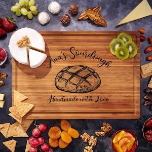 Sourdough Personalized Cutting Board, Bakers Gift, Kitchen Decor, Bread Engraved Baking Gift, Custom Cheese Board, Wedding Housewarming Gift