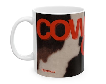 Taza de cerámica con diseño de vaca, taza de café de granja, regalo para amantes de los animales, taza de té con diseño de vaca lechera, decoración de cocina campestre, taza de café de granero