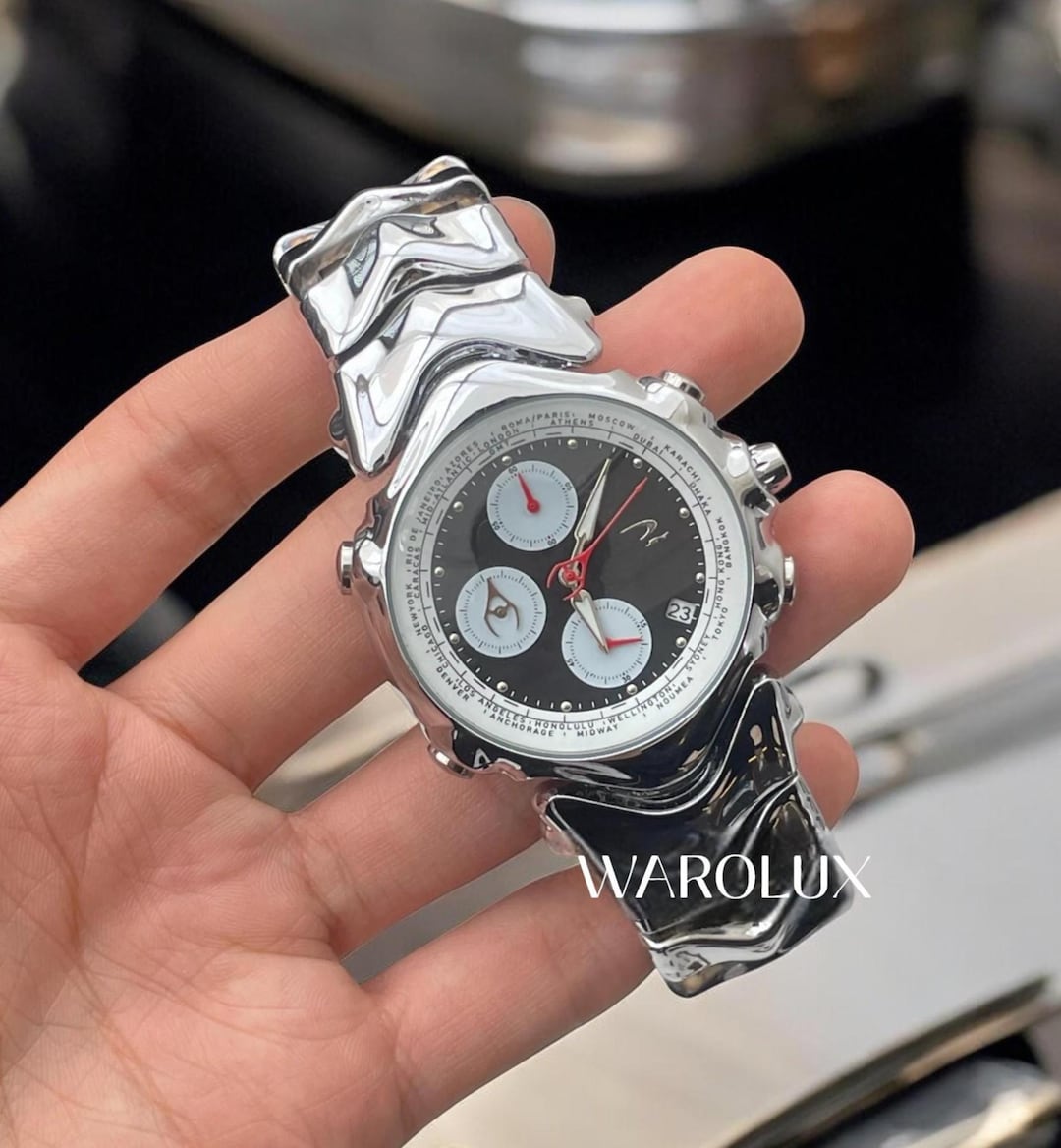 Oakley GMT Chrome Watch – Vintage 90s Quartz Men's Watch
