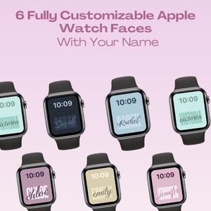 Custom Apple Watch Face Set with Your Name – 6 Personalized Aesthetic Backgrounds | Digital Download | Custom Name Watch Faces for Women