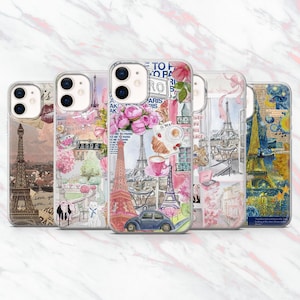 Paris Phone Case Eiffel Tower French Cover for iPhone 16, 15, 14, 13, 12, 11 Samsung S25, S24, S23 Pixel 9Pro XL, 8A, 8Pro, 7A