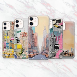 New York telefoonhoesje NYC Manhattan Cover voor iPhone 16, 15, 14, 13, 12, 11 Samsung S25, S24, S23 Pixel 9Pro XL, 8A, 8Pro, 7A