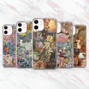Cottagecore Phone Case Garden Whimsical Botanical Cover for iPhone 16, 15, 14, 13, 12, 11 Samsung S25, S24, S23 Pixel 9Pro XL, 8A 8Pro