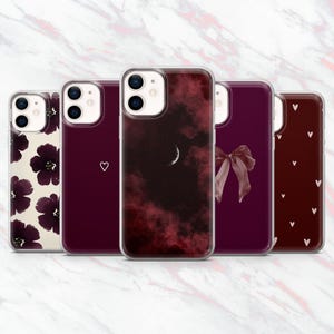 Burgundy Phone Case Dark Red Crimson Red Vibes Cover for iPhone 16, 15, 14, 13, 12, 11 Samsung S25, S24, S23 Pixel 9Pro XL, 8A 8Pro