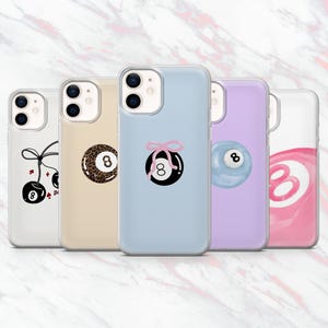 8 Ball Handyhülle Billard Acht Ball Pool Ball Cover für iPhone 16, 15, 14, 13, 12, 11 Samsung S25, S24, S23 Pixel 9Pro XL, 8A 8Pro