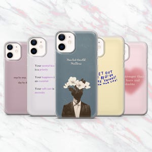 Mental Health Phone Case Self Care Positive Quote Cover for iPhone 16, 15, 14, 13, 12, 11 Samsung S25, S24, S23, Pixel 9Pro XL, 8A, 8Pro