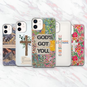 Christian Phone Case Bible Scripture Jesus Cover for iPhone 16, 15, 14, 13, 12, 11 Samsung S25, S24, S23 Pixel 9Pro XL, 8A, 8Pro, 7A