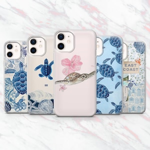 Turtle Phone Case Ocean Beachy Sea Life Cover for iPhone 16, 15, 14, 13, 12, 11 Samsung S25, S24, S23, Pixel 9Pro XL, 8A, 8Pro