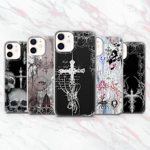 Gothic Phone Case Cybersigilism Cyber Goth Cover for iPhone 16, 15, 14, 13, 12, 11 Samsung S25, S24, S23 Pixel 9Pro XL, 8A, 8Pro, 7A