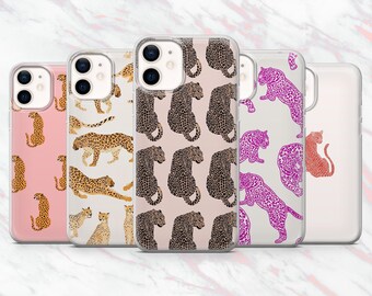 Leopard Phone Case Cheetah Trendy Glamour Cover for iPhone 16, 15, 14, 13, 12, 11 Samsung S25, S24, S23 Pixel 9Pro XL, 8A 8Pro
