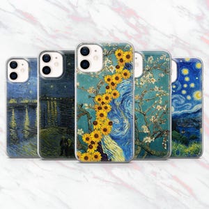 Van Gogh Handyhülle Sternennacht Gemälde Cover für iPhone 16, 15, 14, 13, 12, 11 Samsung S25, S24, S23 Pixel 9Pro XL, 8A, 8Pro, 7A