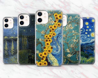 Van Gogh Phone Case Starry Night Painting Cover for iPhone 16, 15, 14, 13, 12, 11 Samsung S25, S24, S23 Pixel 9Pro XL, 8A, 8Pro, 7A