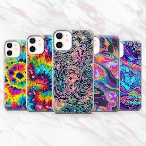 Trippy Phone Case Tie Dye Psychedelic Hippie Cover for iPhone 17, 16, 15, 14, 13, 12 Samsung S25, S24, S23 Pixel 10 Pro XL, 9A, 8A, 8Pro, 7A