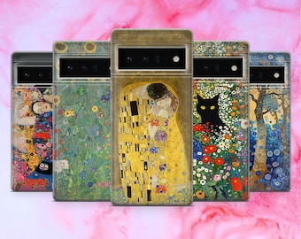 Klimt Art Phone Case Fine Art Gallery Cover for Google Pixel 9Pro XL, 8A, 8Pro, 7Pro, 7A, Samsung S25, S24, S23 iPhone 16, 15, 14, 13, 12