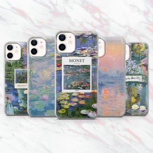 Claude Monet Phone Case Monet Painting Cover for iPhone 16, 15, 14, 13, 12, 11 Samsung S25, S24, S23, A56, A15 Pixel 9Pro XL, 8A, 8Pro, 7A