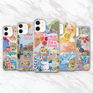 Italië Telefoonhoesje Zomer Amalfikust Cover voor iPhone 16, 15, 14, 13, 12, 11 Samsung S25, S24, S23 Pixel 9Pro XL, 8A, 8Pro, 7A