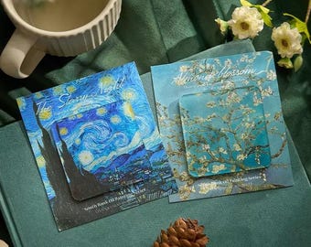 Juego de imanes para nevera de Van Gogh y Monet (6 piezas): Arte impresionista, colorido y relajante para la decoración del hogar.