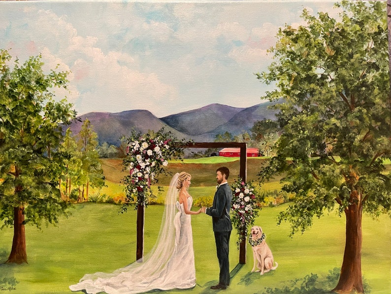 Live Wedding Painting by wedding artist Cheri Miller image 6