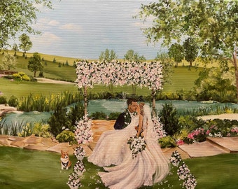 Live Wedding Painting, Wedding Artist