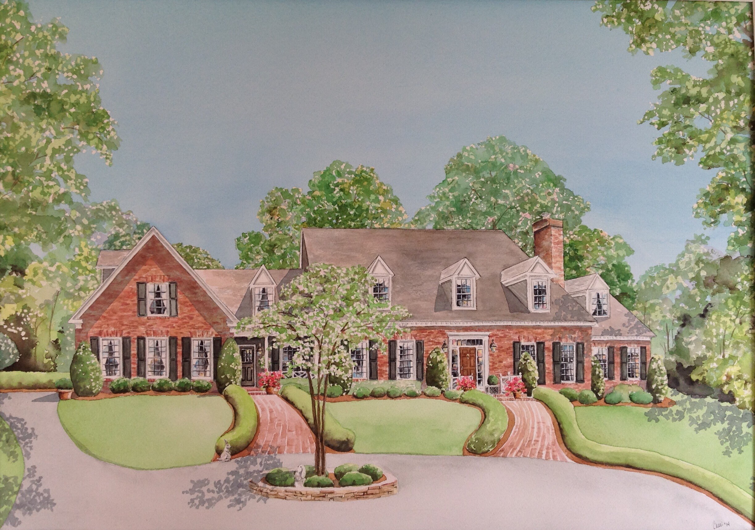 Watercolor House Painting, Painting of House, House Illustration, House Portrait, House Painting