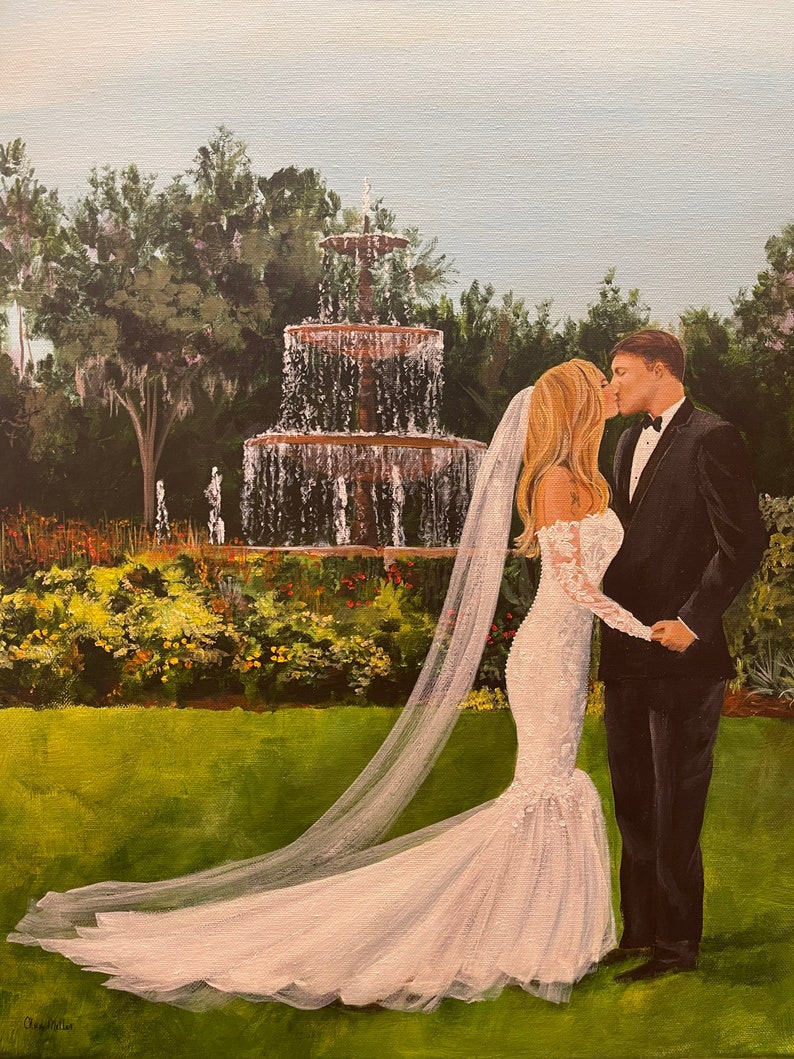 Live Wedding Painting by wedding artist Cheri Miller image 1