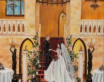 Live Wedding Painter, Live Wedding Painting by Cheri Miller