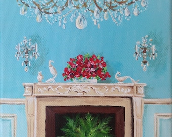 Chandelier Print. Interior painting. Interior design print of beautiful chandeliers. Great for the antique lover!